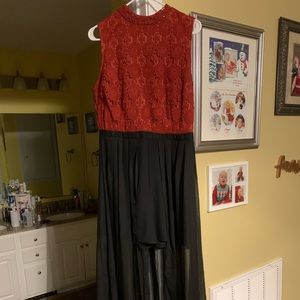 Romper with sheer overlay